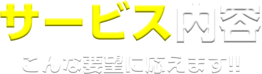 サービス内容こんな要望に応えます!!
