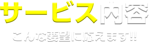 サービス内容こんな要望に応えます!!